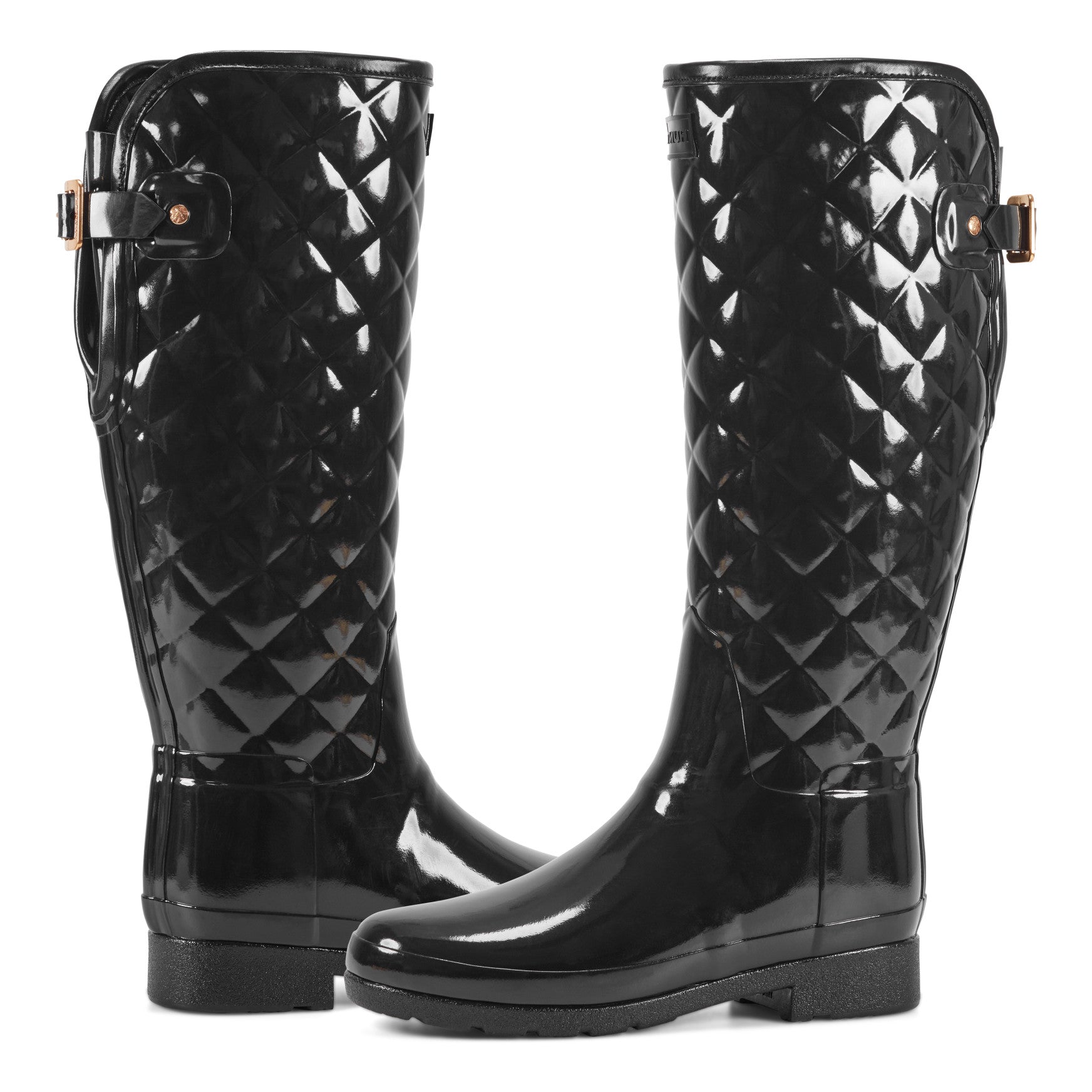Women's Refined Adjustable Quilted Slim Fit Tall Rain Boots - Image 7
