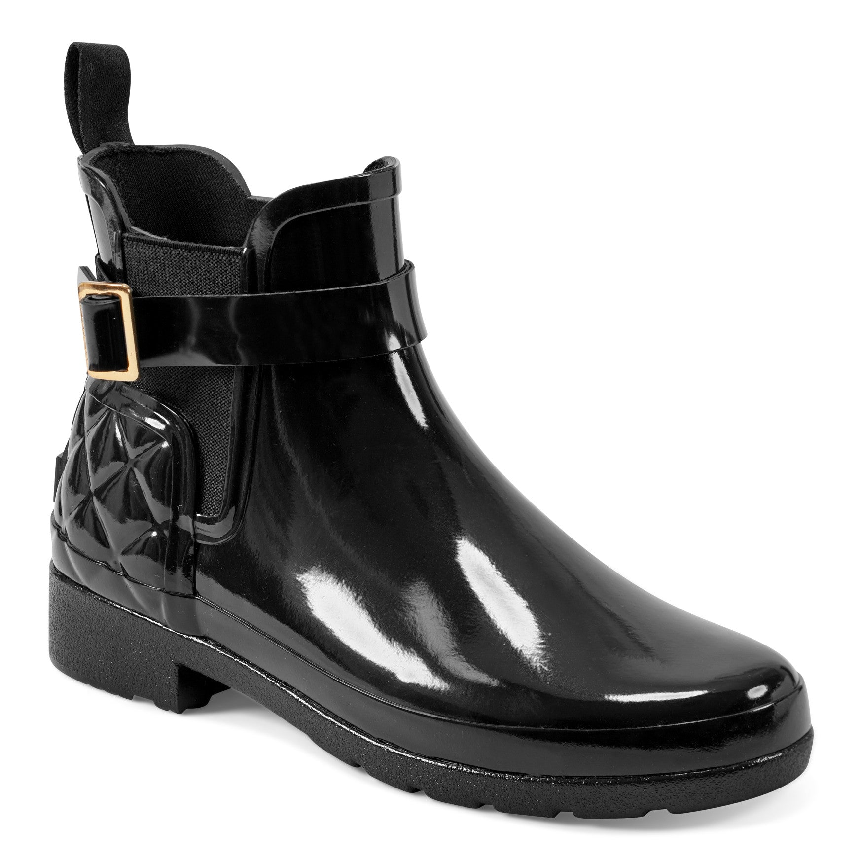 Women's Quilted Gloss Refined Slim Fit Chelsea Boots - Image 2